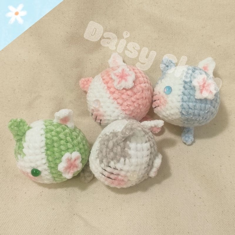 Set nguyên liệu/ Móc khoá mèo MinLi móc len mềm mịn dịu dàng đáng yêu