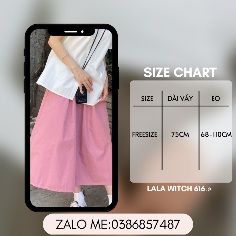 Chân váy dài đẹp bigsize dễ thương phong cách hàn quốc,chân váy dài qua gối cho người thấp trẻ trung màu hồng 09