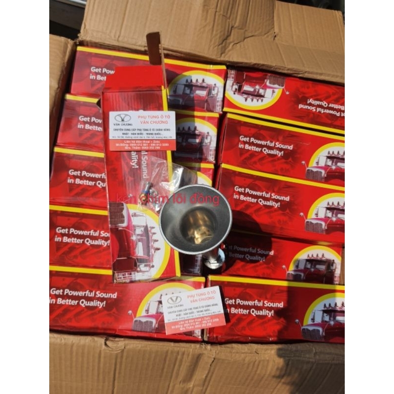 Kèn chim nhôm, chim sắt 12v, 24v cho xe có bình hơi, kèn tiếng chim