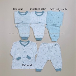 (sale) Bộ sơ sinh Miomio dài tay chất cotton mỏng