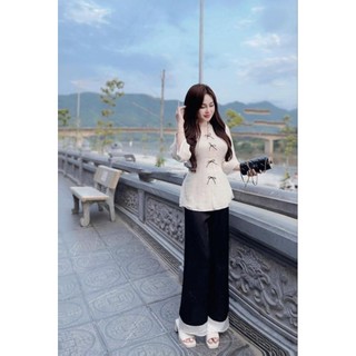Đồ đi lễ chùa nữ , đồ lam đi chùa mẫu nơ phối