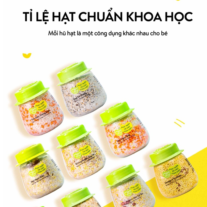 Hạt mix sẵn cho bé ăn dặm nhiều chất dinh dưỡng kết hợp bởi gạo sữa và nhiều loại hạt quý, 120g-145g