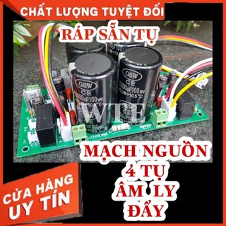 Mạch nguồn 4 tụ và đủ tụ lọc nguồn cho amply đẩy công suất vừa nhỏ