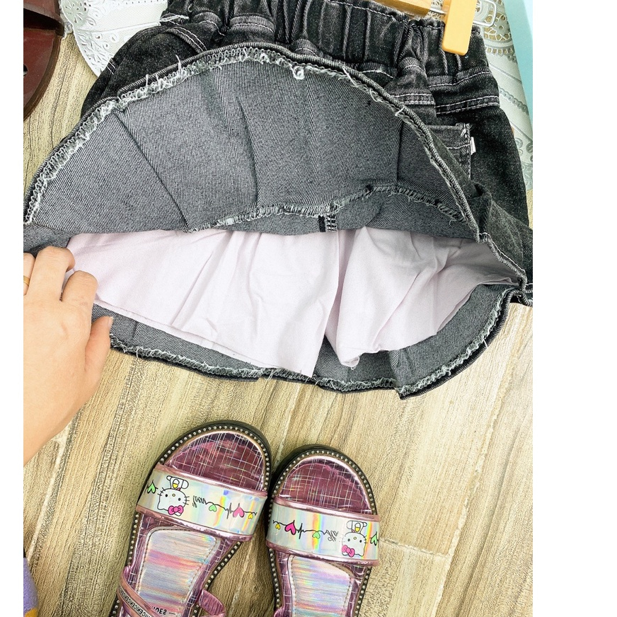Chân váy jean bé gái mẫu micky cực sang chảnh, chân váy bò cho bé gái 10-21kg