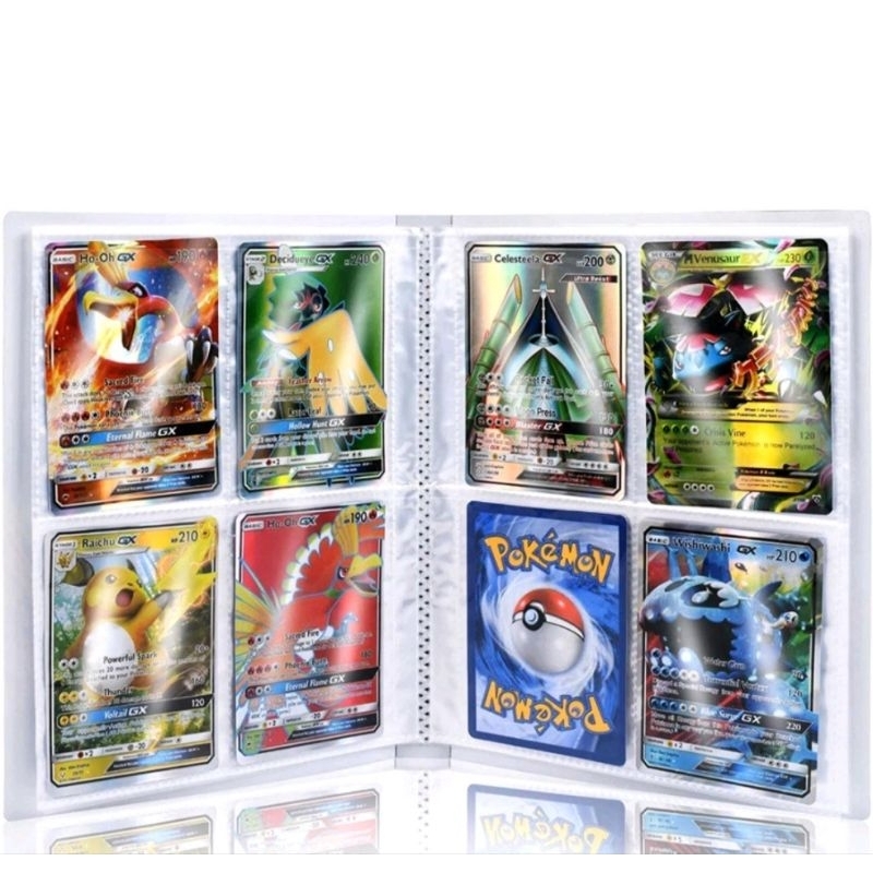 Bộ album đựng thẻ bài Pokemon nhiều màu sắc tặng kèm 120 thẻ bảng tiếng Anh