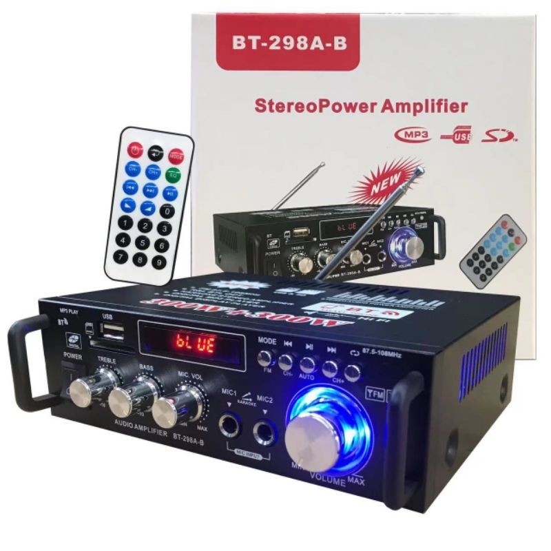 Amply Bluetooth Mini BT 298A.Hàng Chính Hãng.Công Suất Lớn.Đa chức Năng.