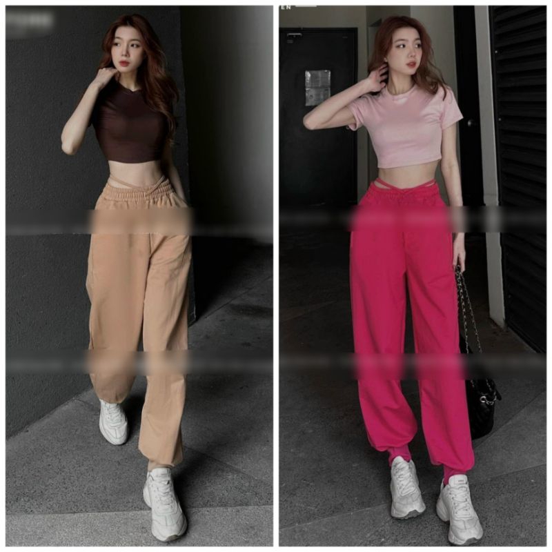 Set thể thao croptop phối màu cá tính ( kèm ảnh thật )