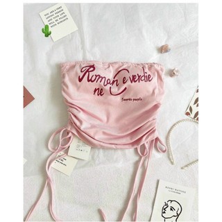 Áo ống croptop rút dây 2 bên eo