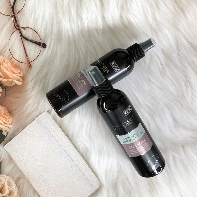 Xịt dưỡng tóc siêu mềm mượt, phục hồi tóc COLLAGEN Hair Repair Essence Lotion Caluo.Ber 300ml