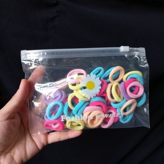 Túi Zip 100 dây cột tóc màu cho bé (cở nhí 2cm)