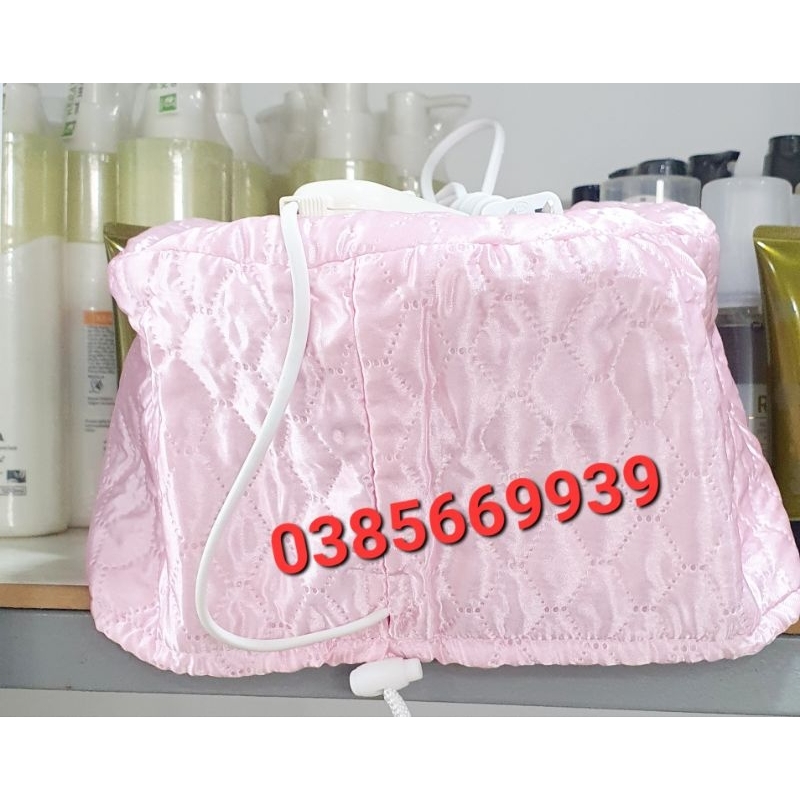 Nón hấp dầu cao cấp hàng xịn (màu hồng) an toàn tại nhà