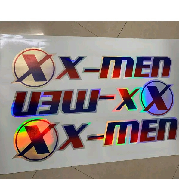 (Tem 3 lớp) Tem chữ Xmen dán xe, Tem Xmen. Tem decal chữ Xmen phản quanng bảy màu dán xe. Tem dán xe tải Xmen (sl:1 tem)