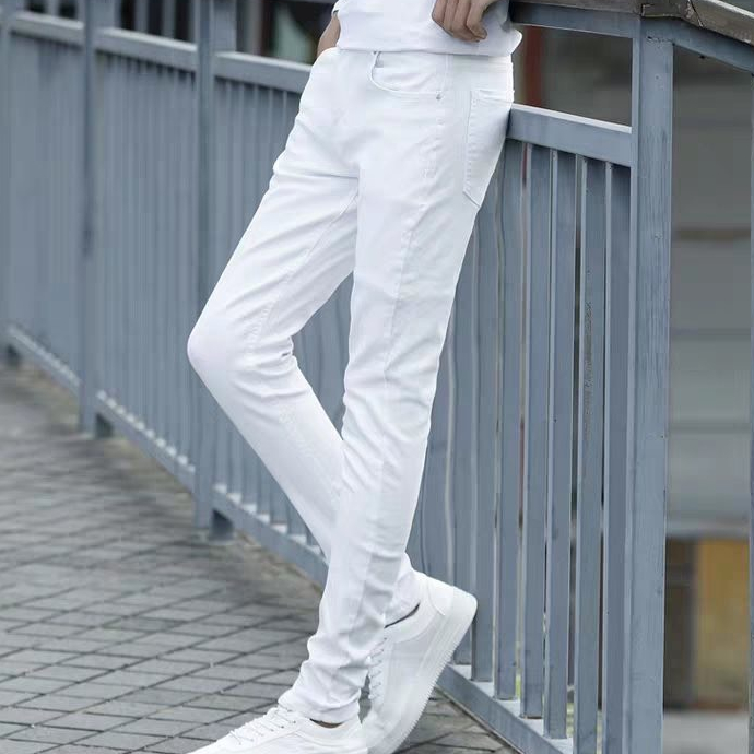 Quần jean ZARA nam màu trắng trơn chất dày dặn co giãn thoải mái form skinny cao cấp 701 hàng cao cấp vnxk