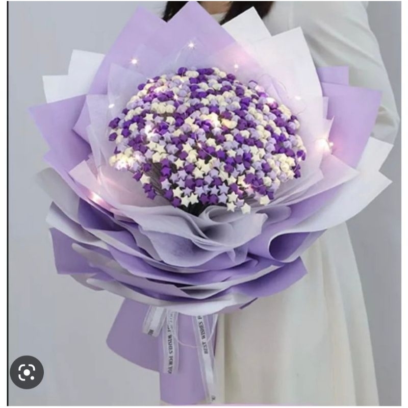 Set nguyên liệu tự làm bó hoa 540 sao giấy QNshop Handmade