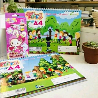 Sổ vẽ lò xo a4 Hoàng Mai 100gsm20 tờ/tập, vở vẽ sketch book cho bé tập vẽ thoả sức sáng tạo