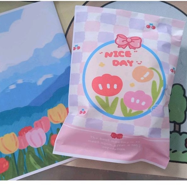 Sỉ 50 túi giấy mini theo yêu cầu 14x20cm dễ thương nhiều màu sắc