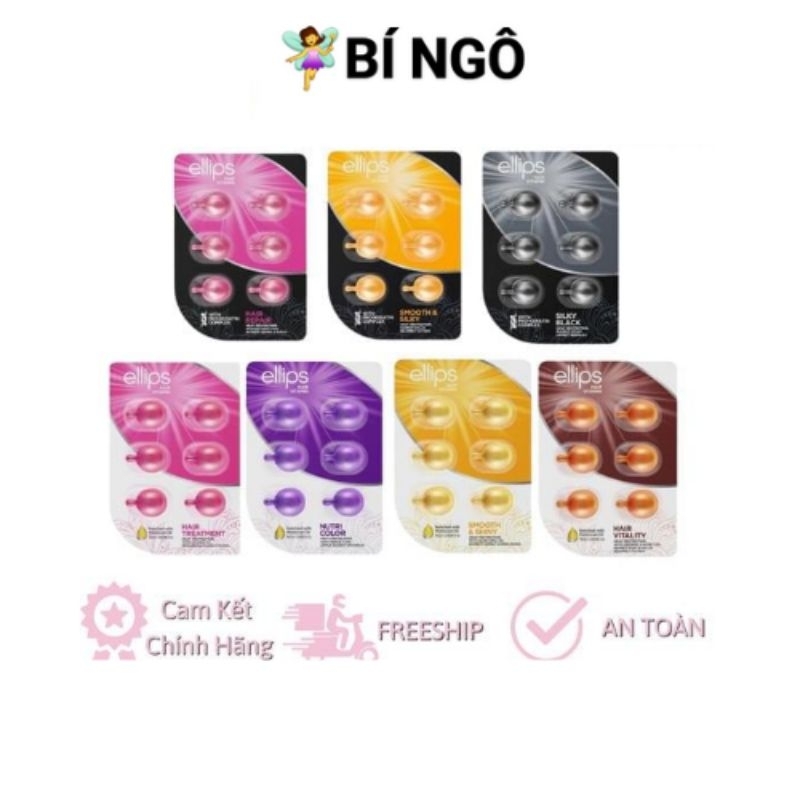 Serum Dưỡng Tóc Ellips Hair Vitamin Giúp Tóc Phục Hồi, Nuôi Dưỡng Óng Mượt, Giữ Màu Tóc Nhuộm, Tóc Khỏe (Vỉ 6 Viên)