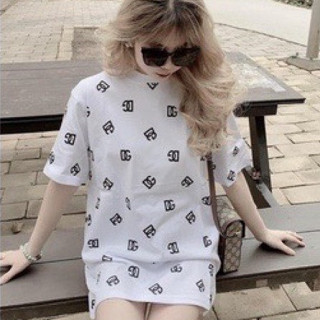  Áo thun DG dập chữ in toàn thân chất liệu cottonco giãn 4 chiều Áo phông nam nữ ngắn tay cổ tròn fom dáng Unisex 