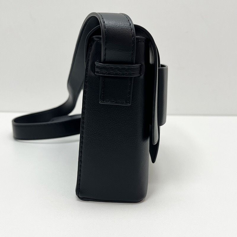 Túi Đeo Chéo Nam Nữ Bằng Da Nắp Gài Hình Hộp Chữ Nhật