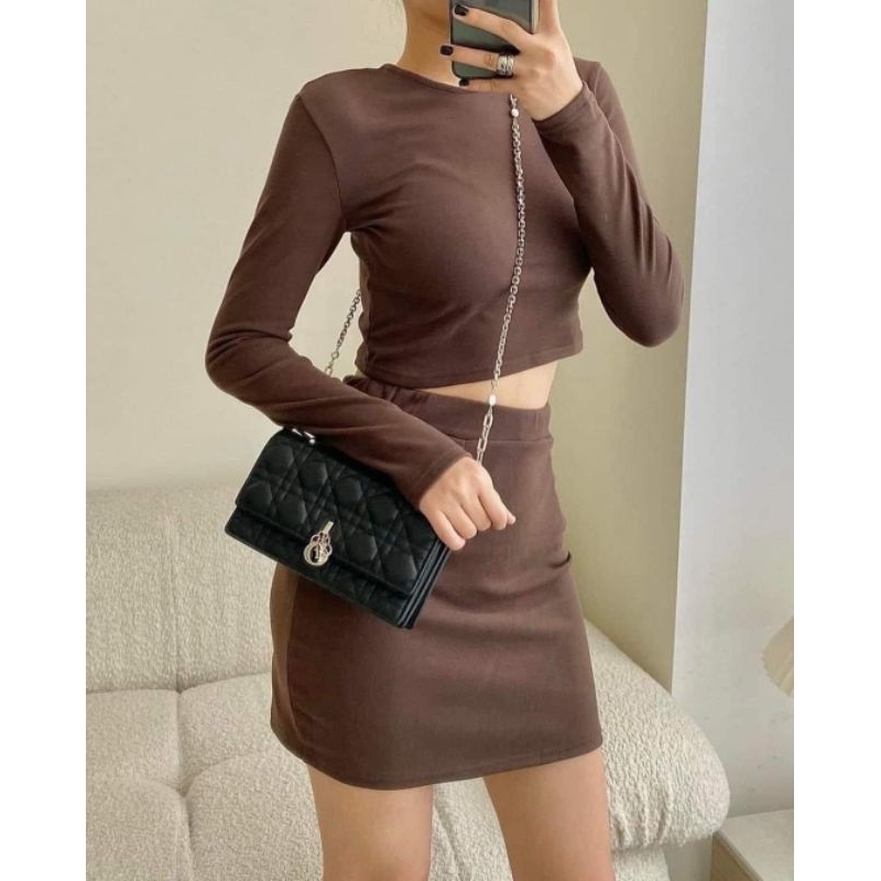 Túi đeo chéo nữ D.I Woc Caro ô trám căng phồng sz20cm phụ kiện cao cấp xinh xỉu