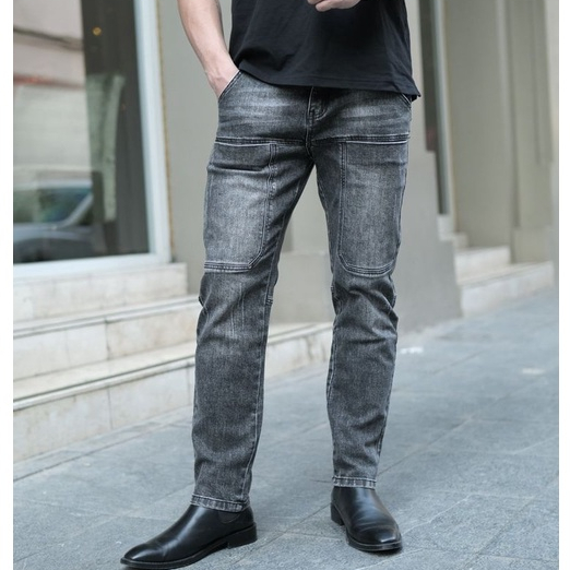 Quần bò ống đứng nam DUVA chất jean cotton được giặt mềm không bai màu bền đẹp thoải mái QJ08