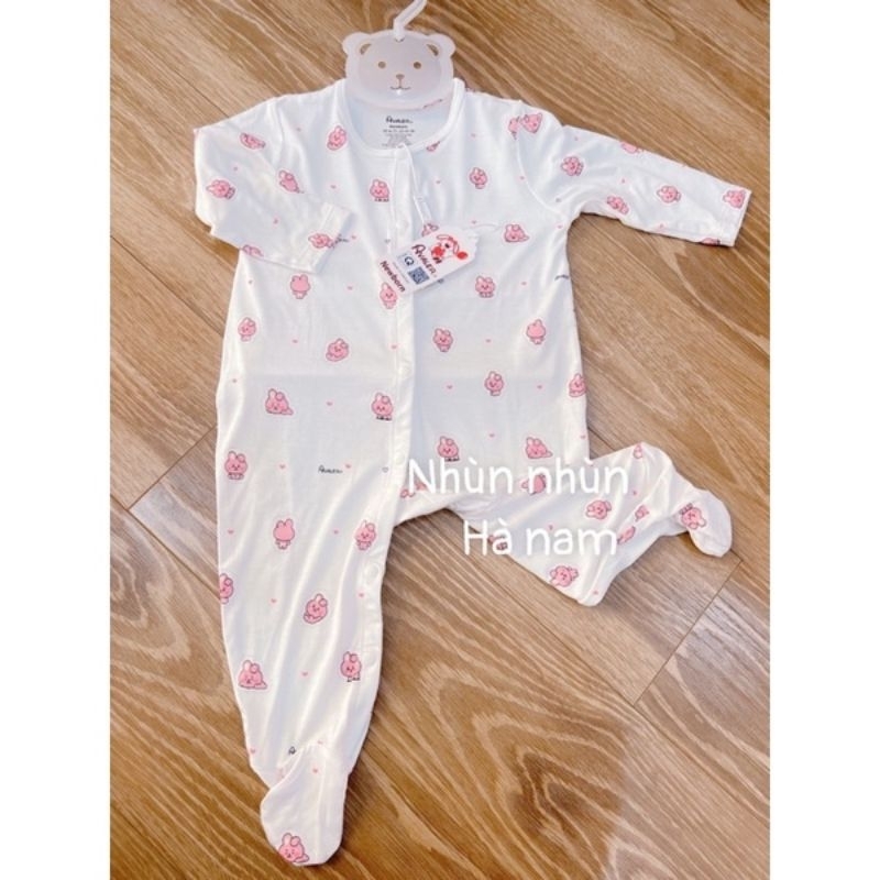 Body sơ sinh dài liền tất cho bé Avaler chất sợi tre mềm, mát co giãn tốt