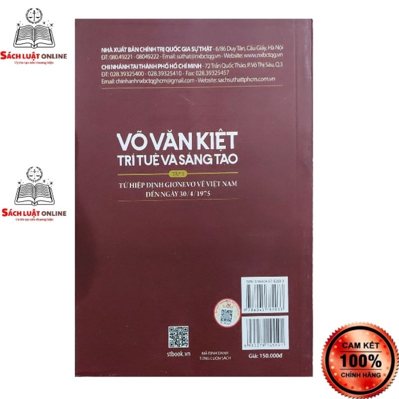 Sách - Võ Văn Kiệt trí tuệ và sáng tạo Tập 2 Từ Hiệp định Giơnevơ về Việt Nam đến ngày 30/4/1975