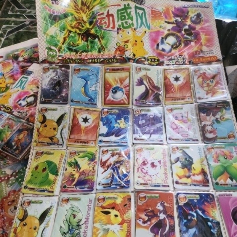 Vỉ 120 thẻ bài pokemon lụa
