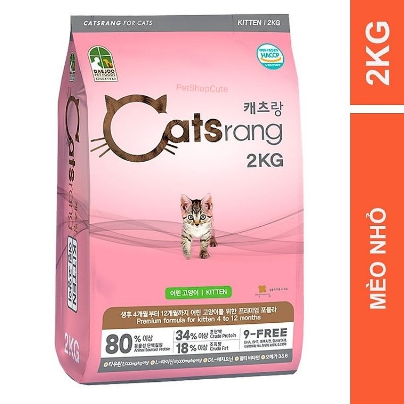 (Hỏa Tốc) Thức ăn hạt cho mèo con CATSRANG KITTEN 2KG