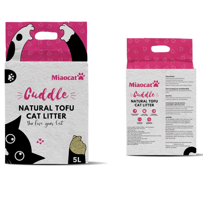 Cát vệ sinh đậu nành Cuddle Tofu 5L cho mèo - hương Bắp - MIAOCAT