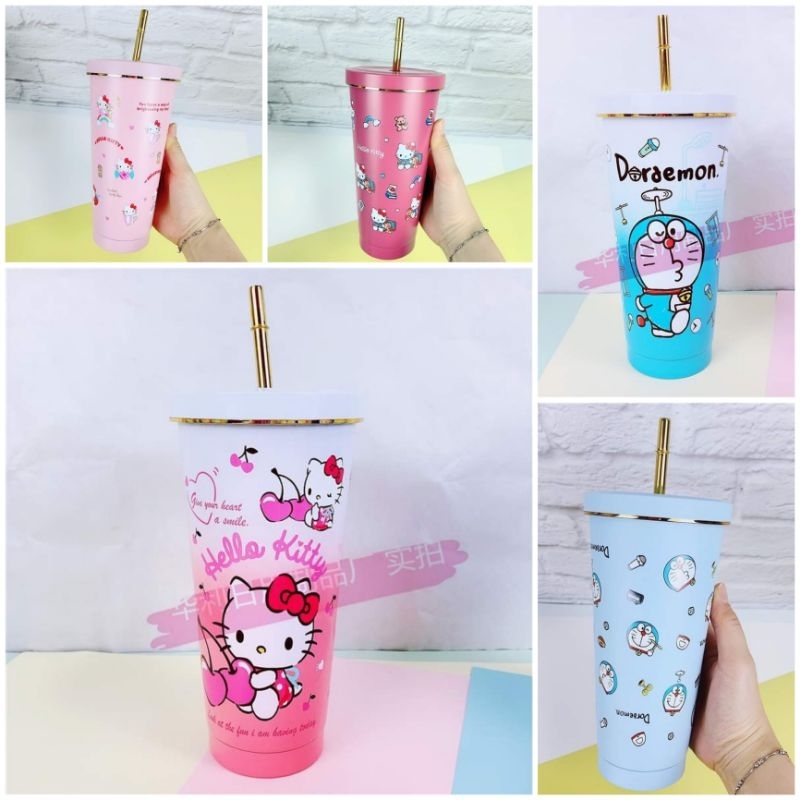 🌸LY GIỮ NHIỆT HELLO KITTY DOREMON MẪU MỚI