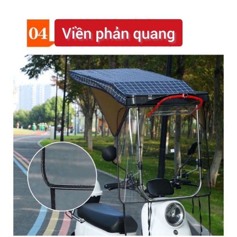 Mái che xe máy và xe đạp điện có thể gấp gọn 860
