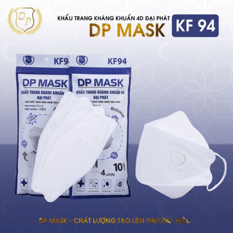 👉🌻Khẩu trang kf 94 DP 1bịch /10chiếc màu trắng