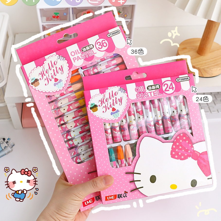 Bút Sáp Màu Hello Kitty Dành Cho Bé Sáng Tạo 24/36 Màu