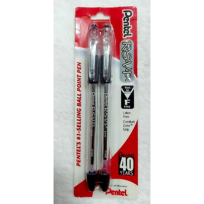 Bút Bi RSVP PENTEL 2cây 29.000 Màu Đen Hàng Chính Hãng Nhât Bản