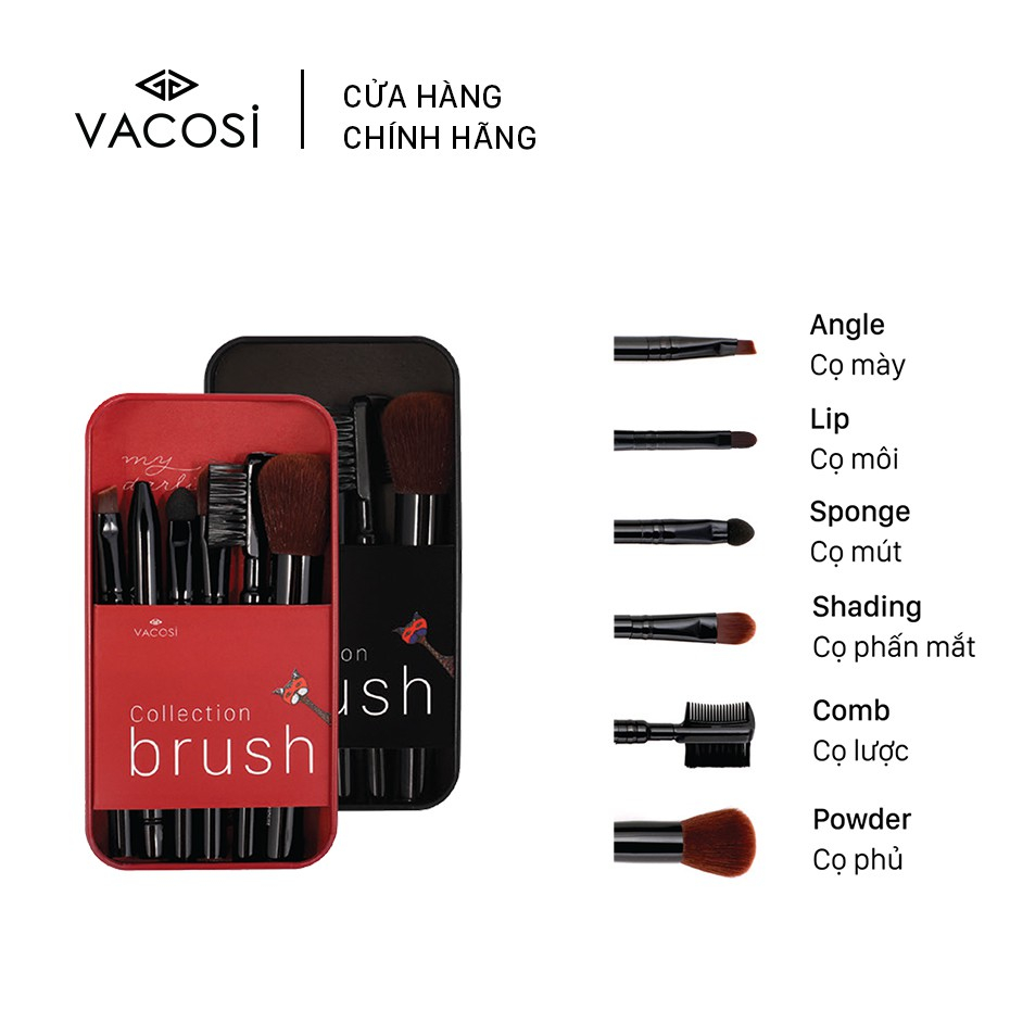 Hộp Cọ Du Lịch VACOSI MY DARLING 6 CÂY - BC23