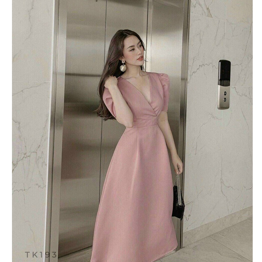 Đầm Dự Tiệc Cổ Tim,Maxi Xoè Tay Phồng Chất Tafta Cao Cấp mịn 2 Lớp full ( Tặng Kèm Tag Hoa Rời) Thời Trang Thiết Kế [MJP