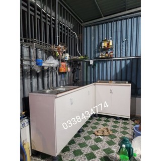 Tủ bếp chữ l. nhựa đài loan. sang đẹp