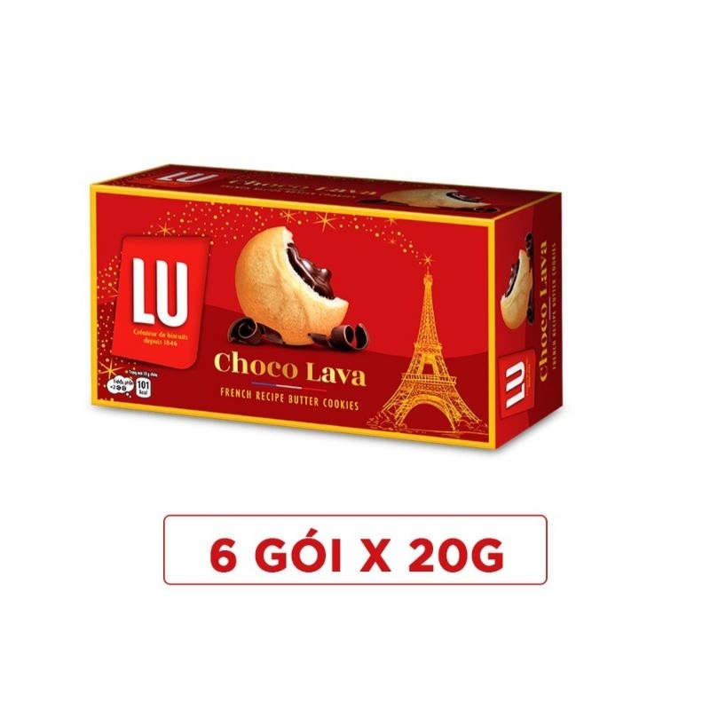 Bánh quy bơ LU nhân socola chảy sánh mịn hộp 120g