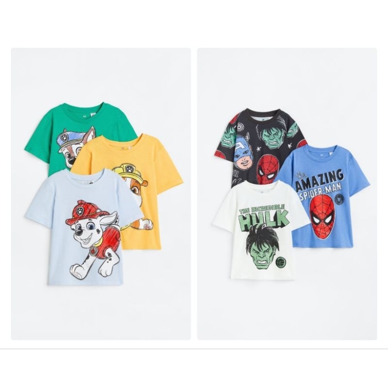 Set 3 áo thun nhân vật siêu đẹp H&M