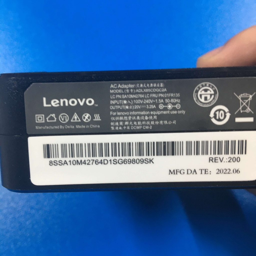 Sạc Laptop LENOVO củ vuông 20V - 3.25A chân Đầu Đạn - Hàng Zin SP003639