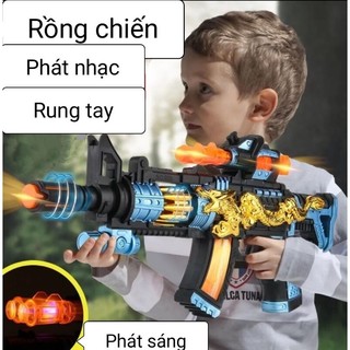 Súng pin đồ chơi Rồng chiến cho bé trai làm siêu nhân anh hùng đồ chơi trẻ em