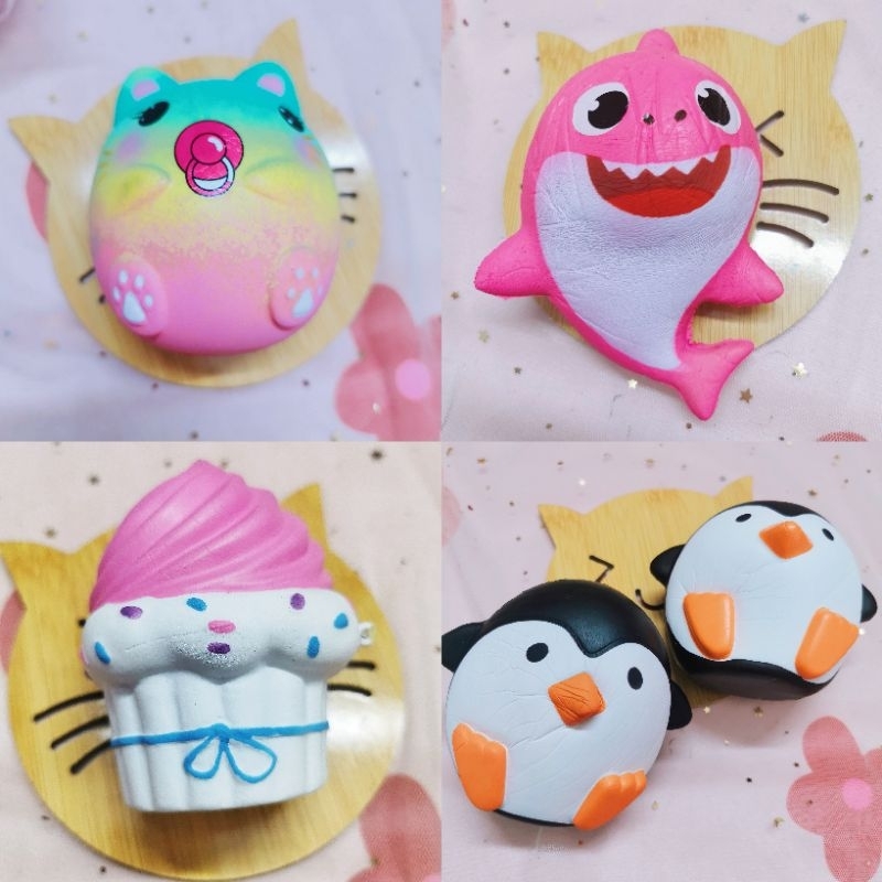 squishy Các Mập, Chim Cánh Cụt, Bánh Cupcake mềm, Cáo