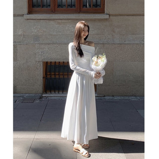 Váy Trễ Vai Dài Tay Nhún Ly Eo Eclipse Clothing