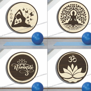 Tranh treo tường yoga decor phòng thiền , phòng tập Yoga chữ om