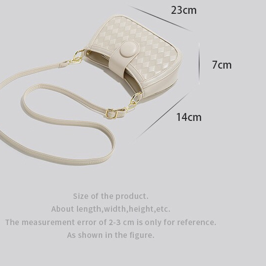 Túi đeo chéo đeo vai có 2 dây, khóa tròn họa tiết vân thoi tặng kèm khăn lụa SL79