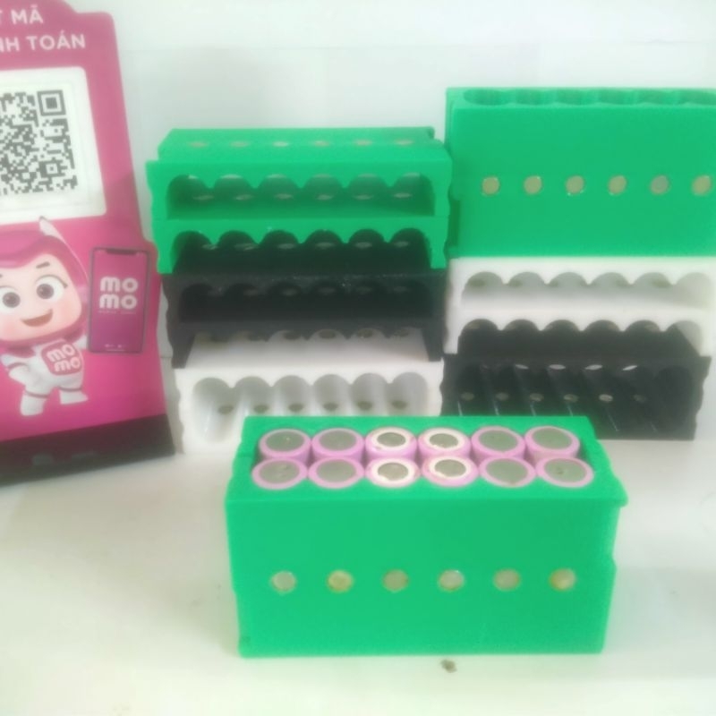 Cữ đóng cell pin 18650 max 6 cell 2p gắn nam châm siêu cường 8ly