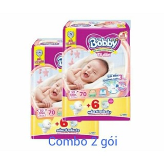《 hcm 》combo 2 gói tã dán sơ sinh dành cho bé dưới 5kg bobby xs70+6 / s54+6 🎎 huggies nb70+6 / s56+8