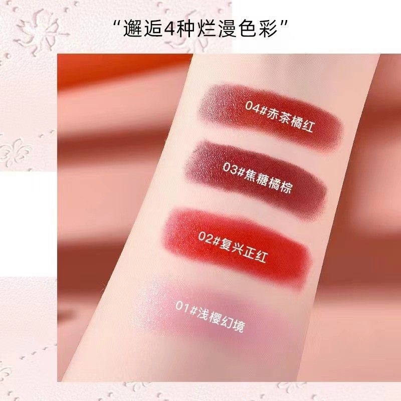 Set son túi hồng 4 son môi Hompar