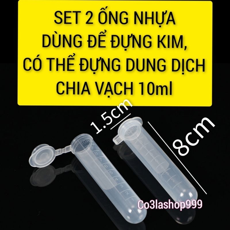 Ống nhựa PP nắp gài, dùng để đựng kim hoặc dung dịch có chia vạch 10ml